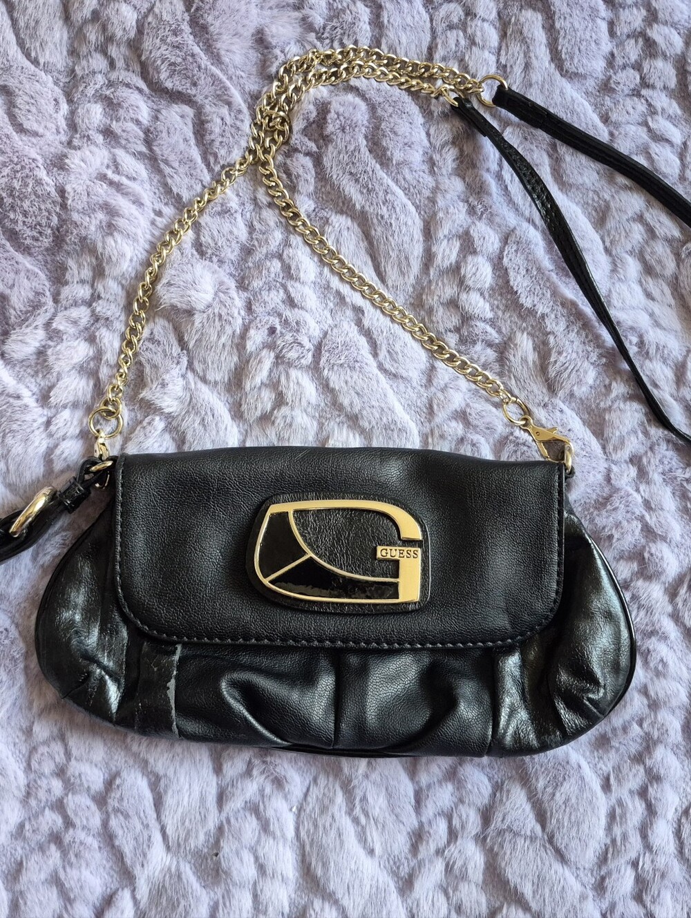 Guess Mini Faux Leather Detachable Cluth Purse